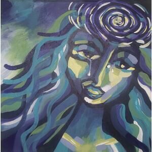 Uncensored Reality Original Abstract Acrylic Painting on Stretched Canvas Woman